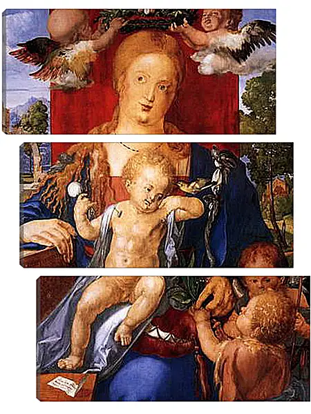 Модульная картина - Madonna with the Siskin. Мадонна с чижиком. Альбрехт Дюрер Модульная картина - Madonna with the Siskin. Мадонна с чижиком. Альбрехт Дюрер