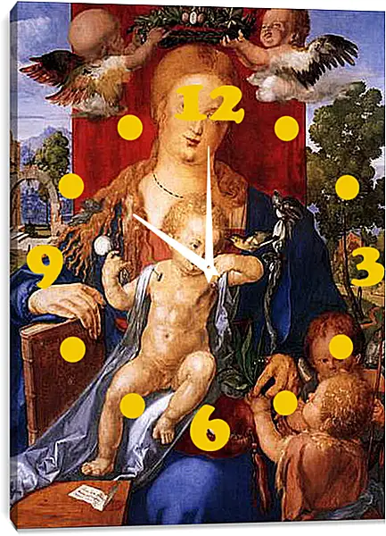 Часы картина - Madonna with the Siskin. Альбрехт Дюрер
Часы картина - Madonna with the Siskin. Альбрехт Дюрер