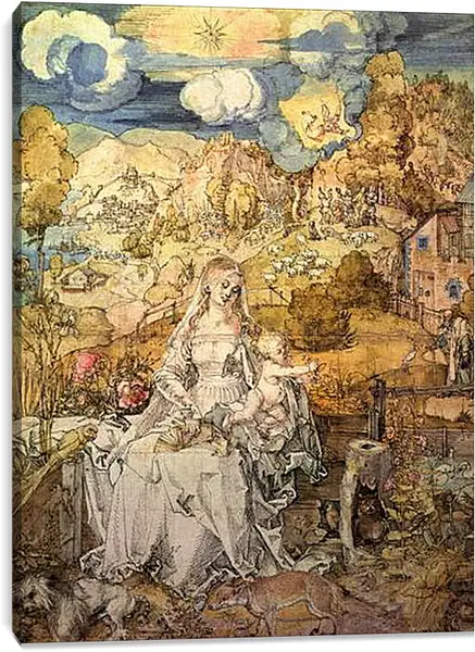 Постер на подрамнике - Madonna with Animals. Богородица с Иисусом среди животных Альбрехт Дюрер Постер на подрамнике - Madonna with Animals. Богородица с Иисусом среди животных Альбрехт Дюрер
