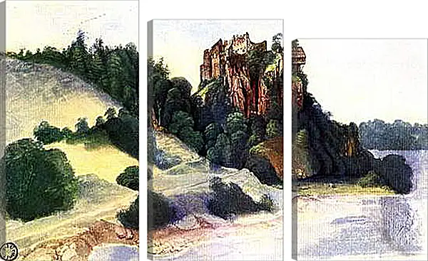 Модульная картина - Castle Segonzano in Cembra-Tal. Вид на замок с реки. Альбрехт Дюрер Модульная картина - Castle Segonzano in Cembra-Tal. Вид на замок с реки. Альбрехт Дюрер