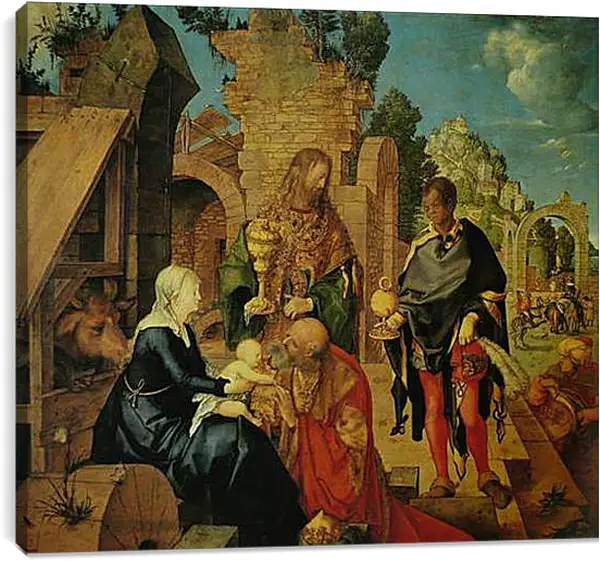 Постер на подрамнике - Adoration of the Magi. Поклонение волхвов. Альбрехт Дюрер Постер на подрамнике - Adoration of the Magi. Поклонение волхвов. Альбрехт Дюрер