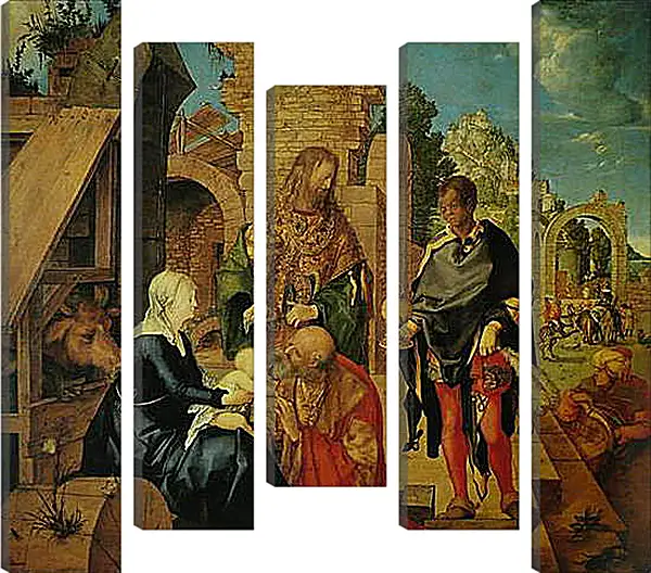 Модульная картина - Adoration of the Magi. Поклонение волхвов. Альбрехт Дюрер Модульная картина - Adoration of the Magi. Поклонение волхвов. Альбрехт Дюрер
