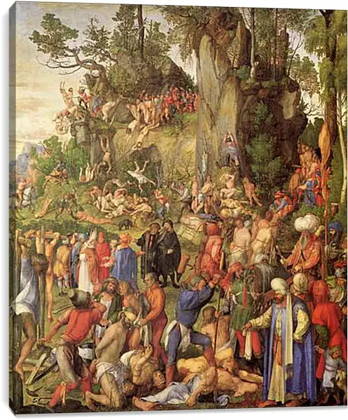 Постер на подрамнике - Marter der zehntausend Christen. Мученичество десяти тысяч христиан. Альбрехт Дюрер Постер на подрамнике - Marter der zehntausend Christen. Мученичество десяти тысяч христиан. Альбрехт Дюрер
