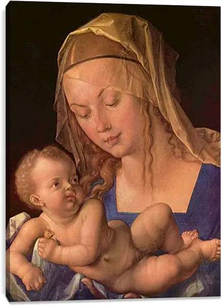 Постер на подрамнике - Die Madonna mit der Birnenschnitte. Мадонна с грушей. Альбрехт Дюрер Постер на подрамнике - Die Madonna mit der Birnenschnitte. Мадонна с грушей. Альбрехт Дюрер