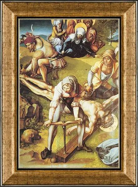 Картина в раме - Die sieben Schmerzen Maria, Mitteltafel (die Kreuzannagelung). Альбрехт Дюрер
Картина в раме - Die sieben Schmerzen Maria, Mitteltafel (die Kreuzannagelung). Альбрехт Дюрер