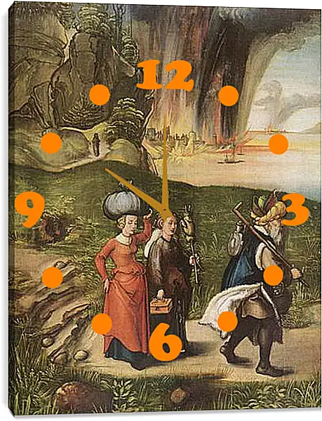 Часы картина - Loths Flucht. Альбрехт Дюрер
Часы картина - Loths Flucht. Альбрехт Дюрер
