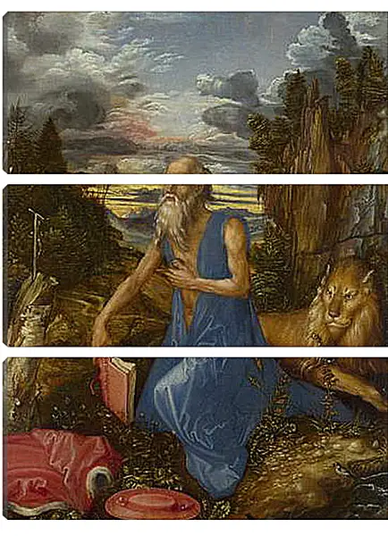 Модульная картина - Saint Jerome. Святой Иероним в пустыне. Альбрехт Дюрер Модульная картина - Saint Jerome. Святой Иероним в пустыне. Альбрехт Дюрер