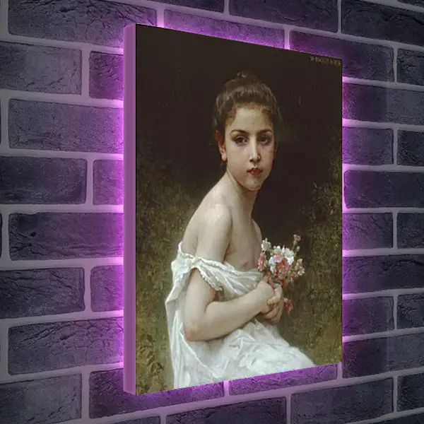Лайтбокс световая панель - Petite Fille au Bouquet. Девочка с букетом. Адольф Вильям Бугро Лайтбокс световая панель - Petite Fille au Bouquet. Девочка с букетом. Адольф Вильям Бугро