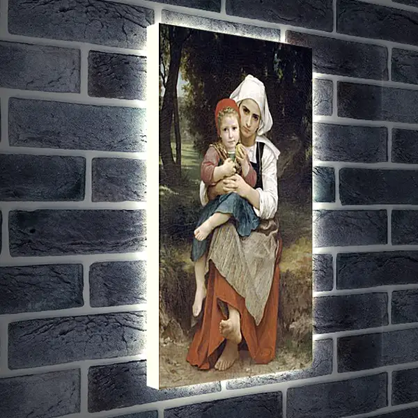 Лайтбокс световая панель - Frere et Sour Bretons. Брат и сестра, бретонцы. Адольф Вильям Бугро Лайтбокс световая панель - Frere et Sour Bretons. Брат и сестра, бретонцы. Адольф Вильям Бугро