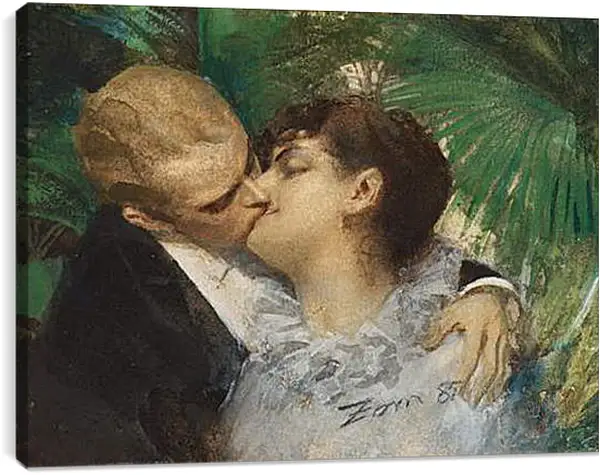 Постер на подрамнике - The Embrace. Объятия. Андерс Цорн Постер на подрамнике - The Embrace. Объятия. Андерс Цорн