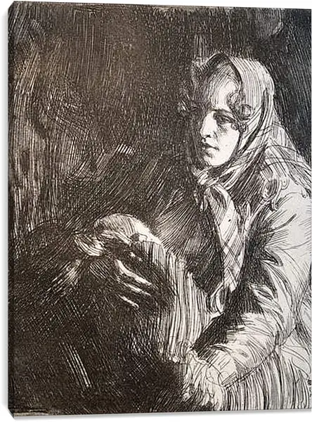 Постер на подрамнике - Madonna. Мадонна. Андерс Цорн Постер на подрамнике - Madonna. Мадонна. Андерс Цорн