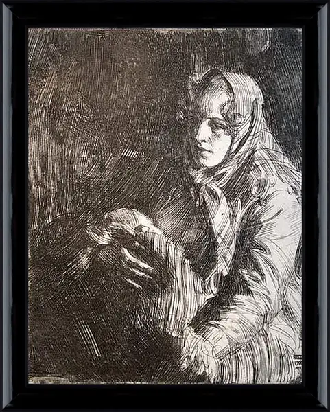 Картина в раме - Madonna. Мадонна. Андерс Цорн Картина в раме - Madonna. Мадонна. Андерс Цорн