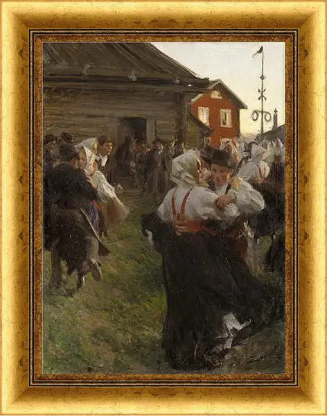 Картина в раме - Midsommardans. Летний танец. Андерс Цорн Картина в раме - Midsommardans. Летний танец. Андерс Цорн