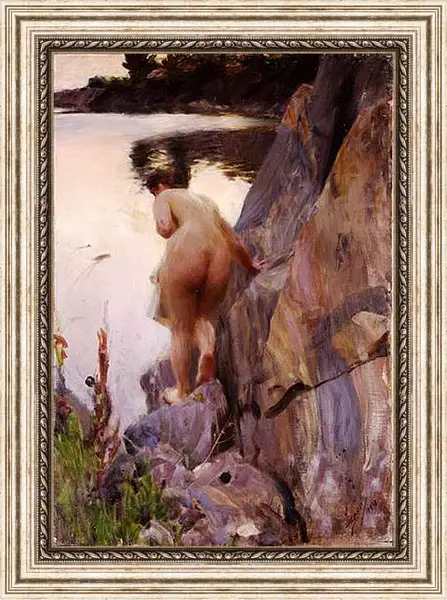 Картина в раме - Sommerabend. Летний вечер. Андерс Цорн Картина в раме - Sommerabend. Летний вечер. Андерс Цорн