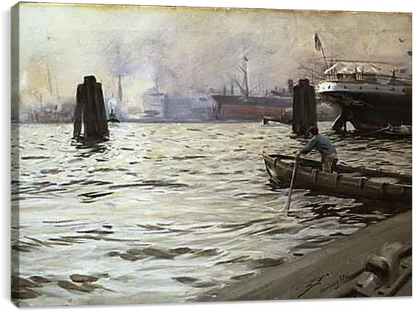 Постер на подрамнике - Hamburg. Порт Гамбурга. Андерс Цорн Постер на подрамнике - Hamburg. Порт Гамбурга. Андерс Цорн