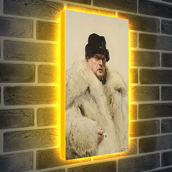 Лайтбокс световая панель - Self-portrait in a wolfskin. Автопортрет в волчьей шубе. Андерс Цорн Лайтбокс световая панель - Self-portrait in a wolfskin. Автопортрет в волчьей шубе. Андерс Цорн
