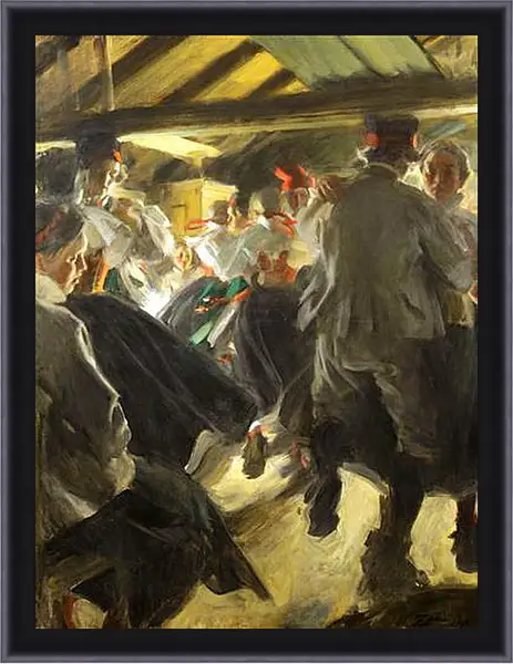 Картина в раме - Dance in the Gopsmorkate. Танцы в Гопсморе. Андерс Цорн Картина в раме - Dance in the Gopsmorkate. Танцы в Гопсморе. Андерс Цорн