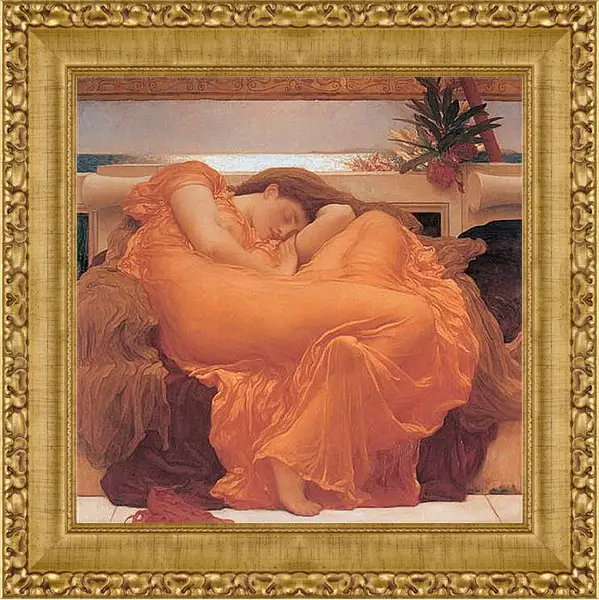 Картина в раме - Flaming june. Пылающий июнь. Барон Фредерик Лейтон Картина в раме - Flaming june. Пылающий июнь. Барон Фредерик Лейтон