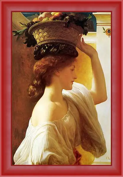 Картина в раме - Eucharis A Girl with a Basket of Fruit. Девушка с корзиной фруктов. Барон Фредерик Лейтон Картина в раме - Eucharis A Girl with a Basket of Fruit. Девушка с корзиной фруктов. Барон Фредерик Лейтон