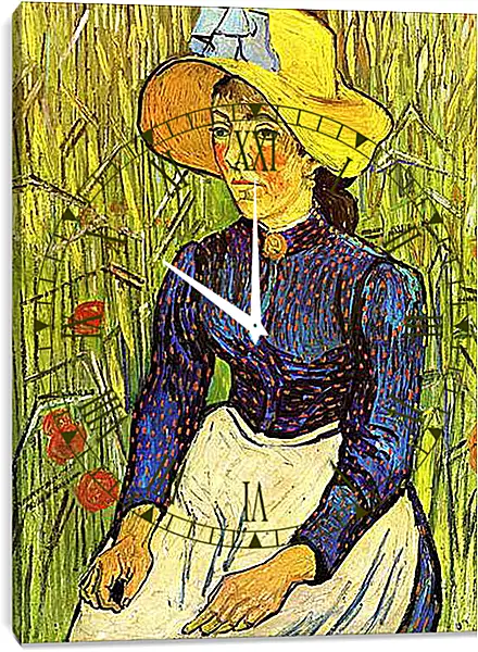 Часы картина - Young Peasant Woman with Straw Hat Sitting in the Wheat. Винсент Ван Гог
Часы картина - Young Peasant Woman with Straw Hat Sitting in the Wheat. Винсент Ван Гог