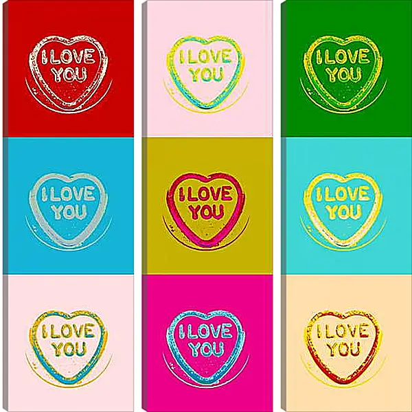 Модульная картина - I love you, Поп-арт Модульная картина - I love you, Поп-арт