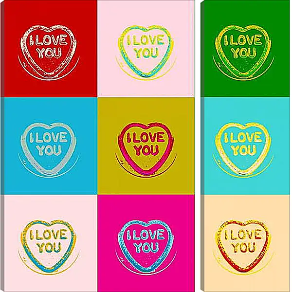 Модульная картина - I love you, Поп-арт Модульная картина - I love you, Поп-арт