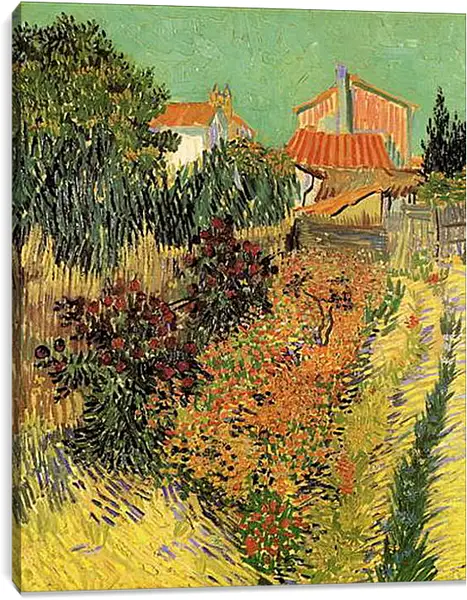 Постер на подрамнике - Garden Behind a House. Винсент Ван Гог Постер на подрамнике - Garden Behind a House. Винсент Ван Гог