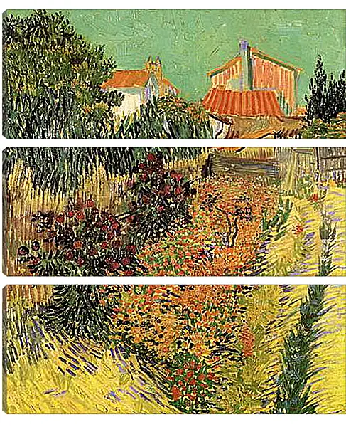 Модульная картина - Garden Behind a House. Винсент Ван Гог Модульная картина - Garden Behind a House. Винсент Ван Гог