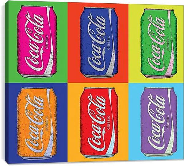 Постер на подрамнике - Coca-Cola. Поп-арт Постер на подрамнике - Coca-Cola. Поп-арт