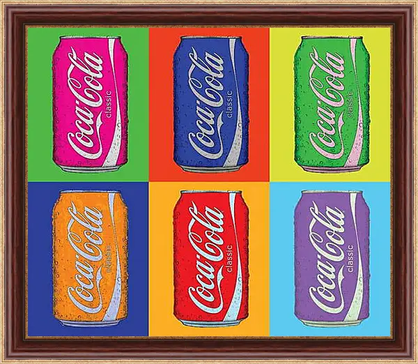 Картина в раме - Coca-Cola. Поп-арт Картина в раме - Coca-Cola. Поп-арт