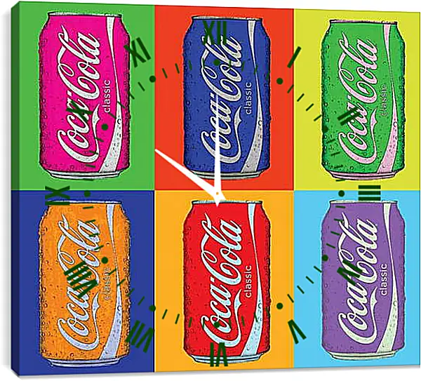 Часы картина - Coca-Cola. Поп-арт Часы картина - Coca-Cola. Поп-арт