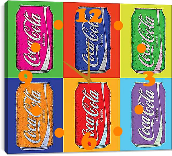 Часы картина - Coca-Cola. Поп-арт Часы картина - Coca-Cola. Поп-арт