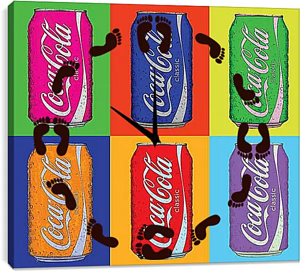 Часы картина - Coca-Cola. Поп-арт Часы картина - Coca-Cola. Поп-арт