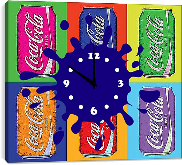 Часы картина - Coca-Cola. Поп-арт Часы картина - Coca-Cola. Поп-арт