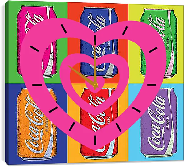 Часы картина - Coca-Cola. Поп-арт Часы картина - Coca-Cola. Поп-арт