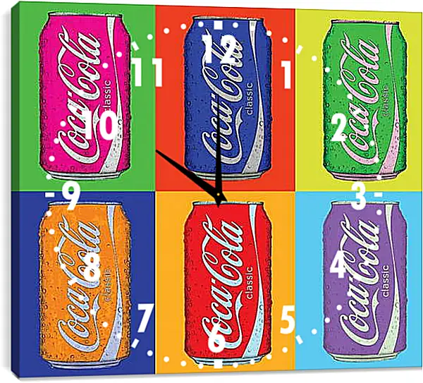 Часы картина - Coca-Cola. Поп-арт Часы картина - Coca-Cola. Поп-арт