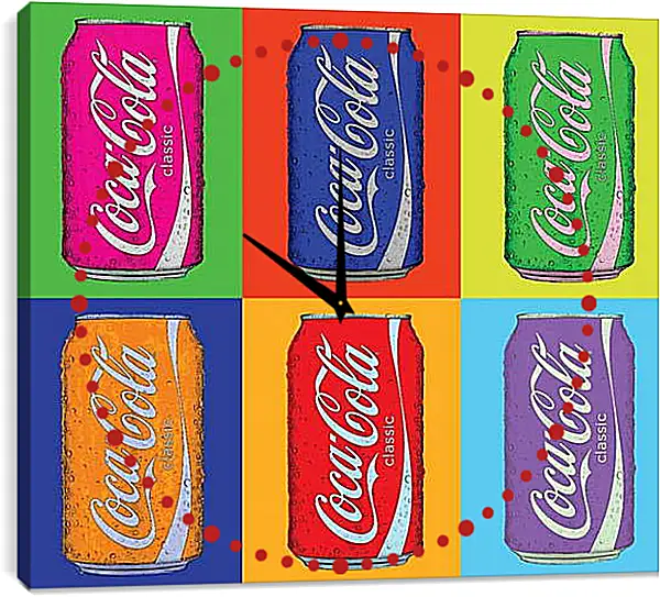 Часы картина - Coca-Cola. Поп-арт Часы картина - Coca-Cola. Поп-арт