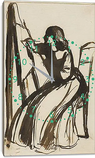 Часы картина - Elizabeth Siddal Seated at an Easel. Данте Габриэль Россетти
Часы картина - Elizabeth Siddal Seated at an Easel. Данте Габриэль Россетти