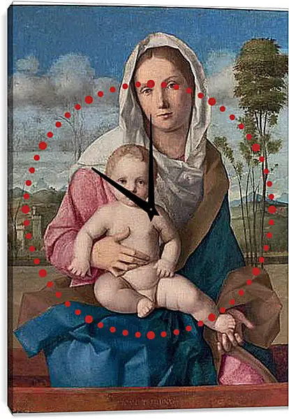 Часы картина - The Madonna and Child in a landscape. Джованни Беллини
Часы картина - The Madonna and Child in a landscape. Джованни Беллини
