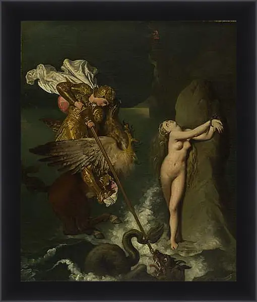 Картина в раме - Angelica saved by Ruggiero. Жан Огюст Доминик Энгр Картина в раме - Angelica saved by Ruggiero. Жан Огюст Доминик Энгр