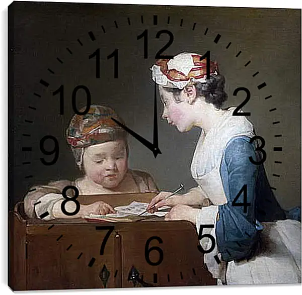 Часы картина - Молодая учительница. Жан Батист Симеон Шарден
Часы картина - Молодая учительница. Жан Батист Симеон Шарден