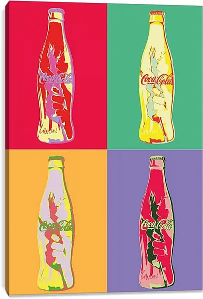 Постер на подрамнике - Coca-Cola. Поп-арт Постер на подрамнике - Coca-Cola. Поп-арт