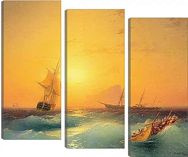 Модульная картина - American Shipping off the Rock of Gibraltar. Иван Айвазовский Модульная картина - American Shipping off the Rock of Gibraltar. Иван Айвазовский