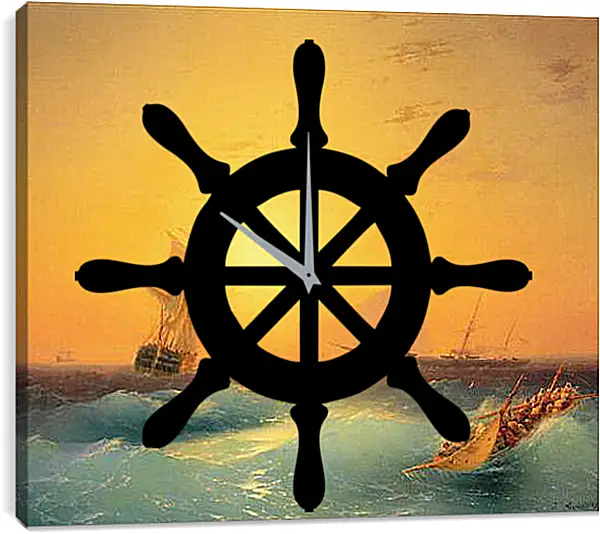 Часы картина - American Shipping off the Rock of Gibraltar. Иван Айвазовский Часы картина - American Shipping off the Rock of Gibraltar. Иван Айвазовский
