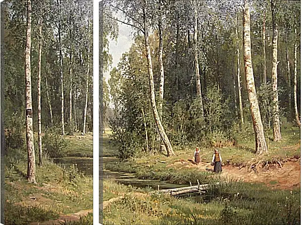 Модульная картина - Ручей в берёзовом лесу. Иван Шишкин Модульная картина - Ручей в берёзовом лесу. Иван Шишкин