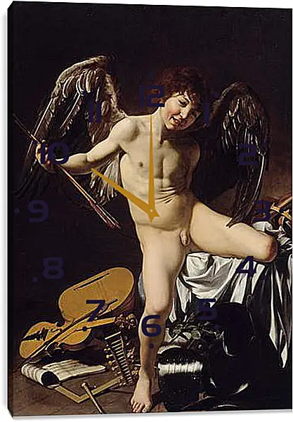 Часы картина - Cupid as Victor. Микеланджело Караваджо
Часы картина - Cupid as Victor. Микеланджело Караваджо