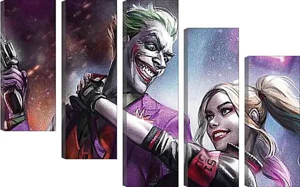 Модульная картина - Харли Квинн (Harley Quinn) и Джокер (Joker) Модульная картина - Харли Квинн (Harley Quinn) и Джокер (Joker)