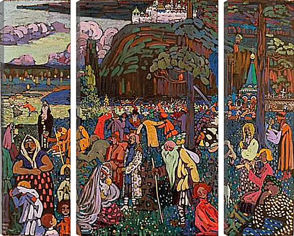 Модульная картина - Пёстрая жизнь. Кандинский Василий Модульная картина - Пёстрая жизнь. Кандинский Василий