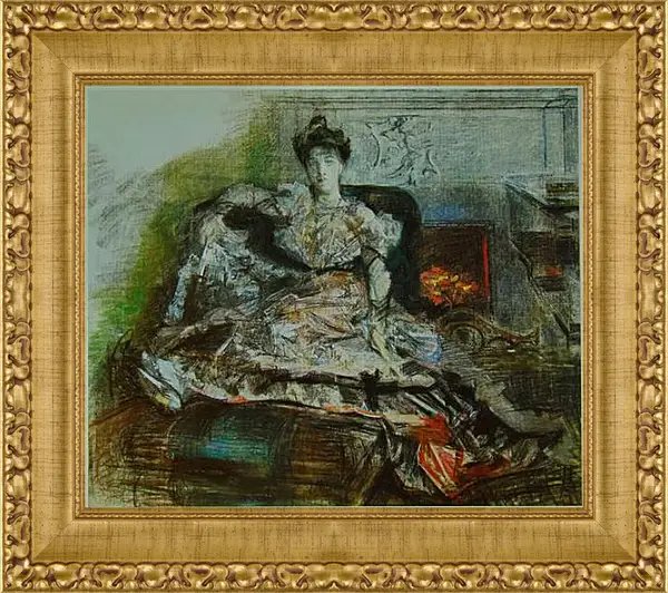 Картина в раме - После спектакля (портрет жены). Врубель Михаил Картина в раме - После спектакля (портрет жены). Врубель Михаил