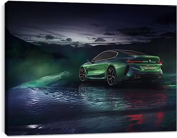Постер на подрамнике - Изумрудная BMW Постер на подрамнике - Изумрудная BMW